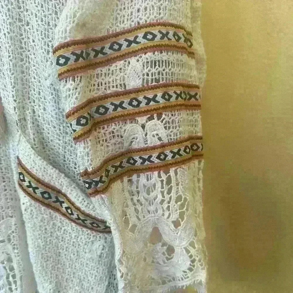 Muche Muchette Boho Crocheted Dress Or Swim Cover-Up One Size Cream EUC! - Picture 8 of 13